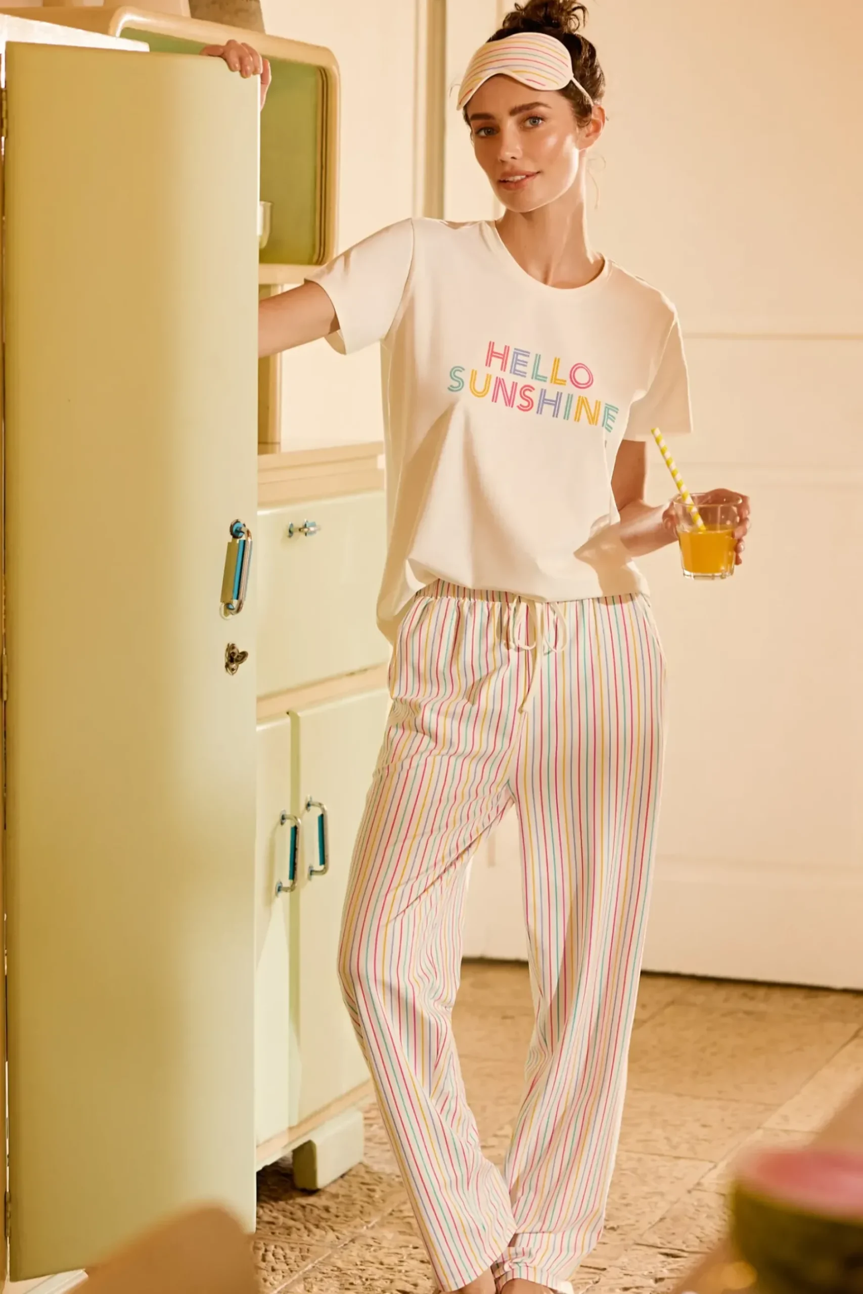 New Pyjama mit Schlafshirt und Hose »Summer« Damen Pyjamas