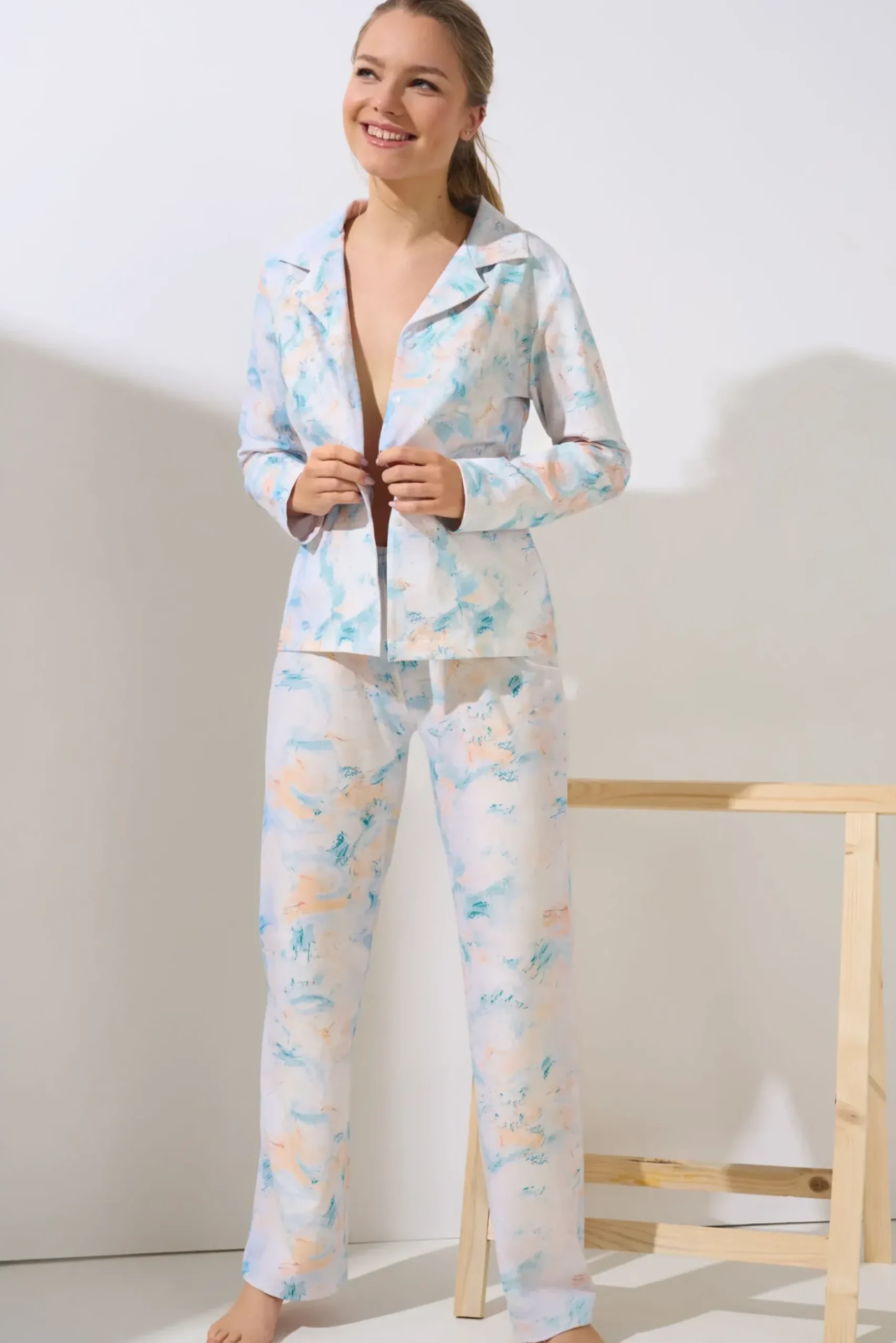 Best Pyjama mit Schlafshirt und Hose »Olena« Damen Pyjamas