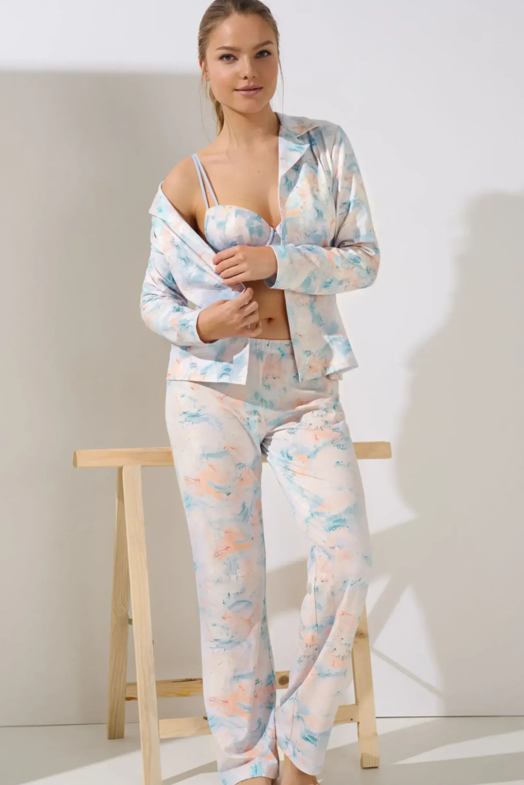 Best Pyjama mit Schlafshirt und Hose »Olena« Damen Pyjamas