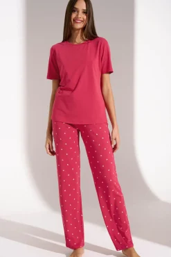 Discount Pyjama mit Schlafshirt und Hose »True Love« Damen Pyjamas
