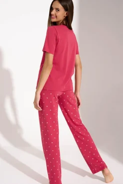 Discount Pyjama mit Schlafshirt und Hose »True Love« Damen Pyjamas