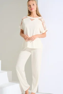 Discount Pyjama mit Schlafshirt und Hose »Eminence« Damen Pyjamas