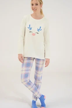 Discount Pyjama mit Schlafshirt und Leggings »Holiday« Damen Pyjamas