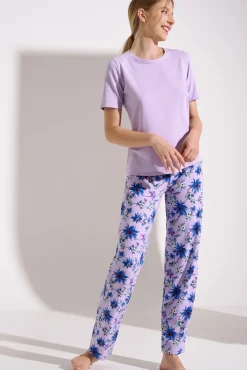 Clearance Pyjama mit Schlafshirt und Hose »Flowers« Damen Pyjamas