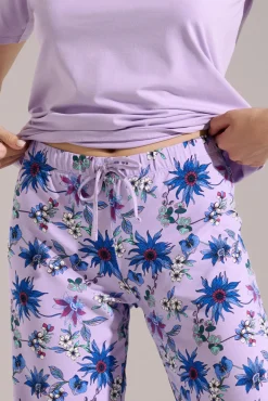 Clearance Pyjama mit Schlafshirt und Hose »Flowers« Damen Pyjamas
