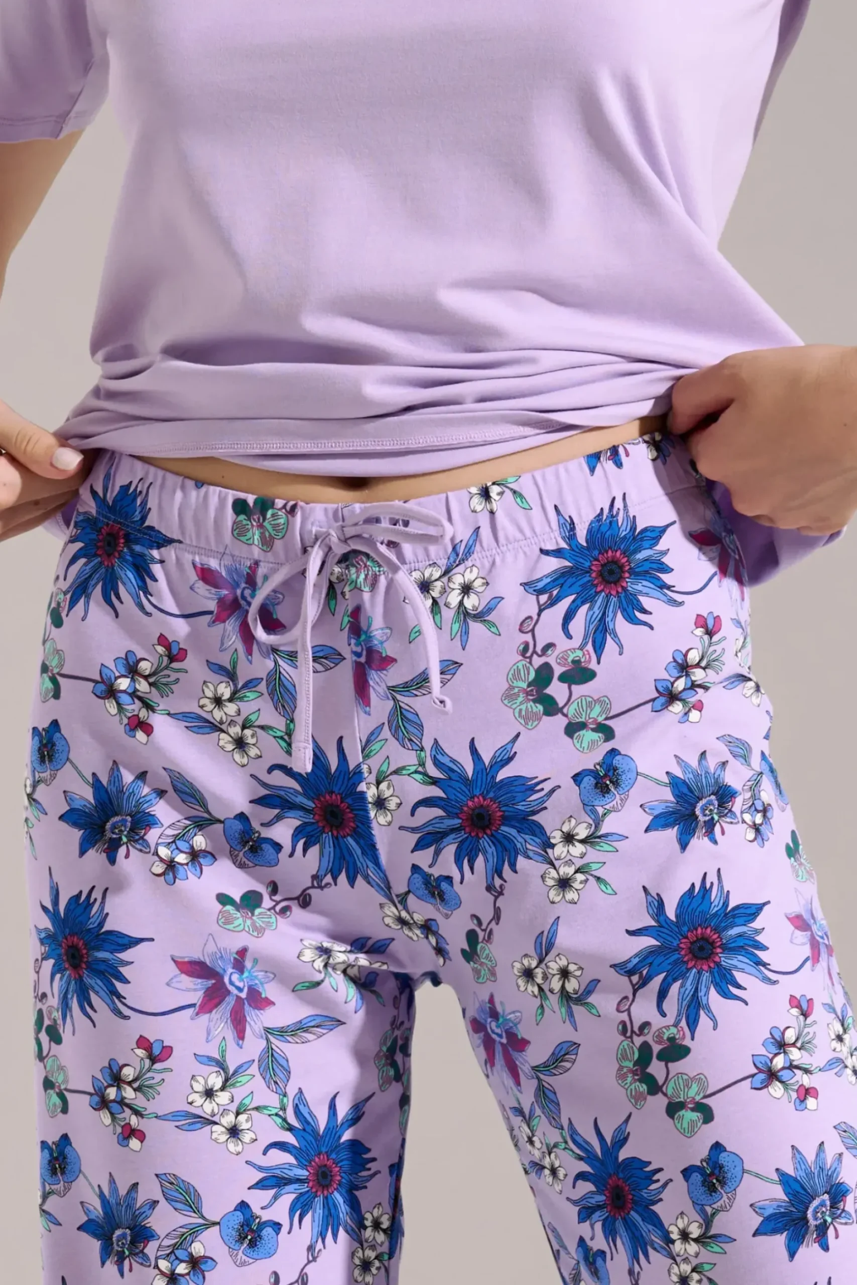 Clearance Pyjama mit Schlafshirt und Hose »Flowers« Damen Pyjamas