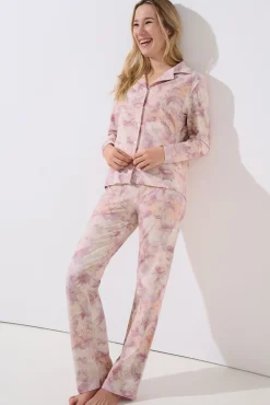 Online Pyjama mit Schlafshirt und Hose »Olena« Damen Pyjamas
