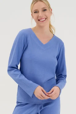 New Pyjama Oberteil Langarm »Lucky« Damen Pyjamas