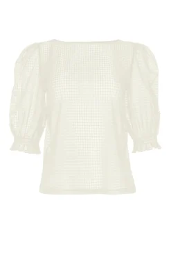 New Transparente Bluse mit Puff-Ärmeln Limitless Damen Shirts